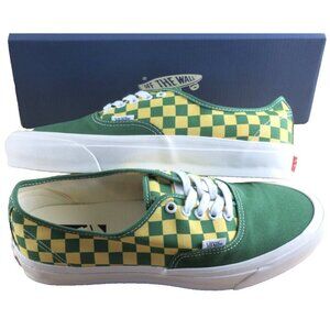 Vans Men's Lx Authentic 44 Checkerboard Fairway Green Yellow shoes Sizes NIB